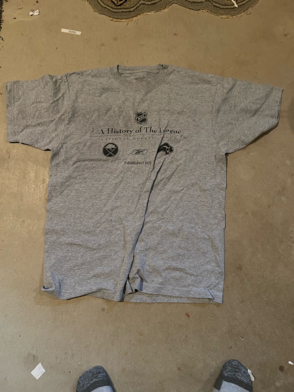 Buffalo Sabres NHL 'A History of The League' Gray Graphic T-Shirt